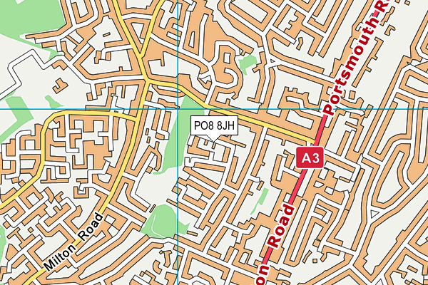 PO8 8JH map - OS VectorMap District (Ordnance Survey) PO8 8JH map - OS VectorMap District (Ordnance Survey)