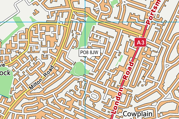 PO8 8JW map - OS VectorMap District (Ordnance Survey) PO8 8JW map - OS VectorMap District (Ordnance Survey)