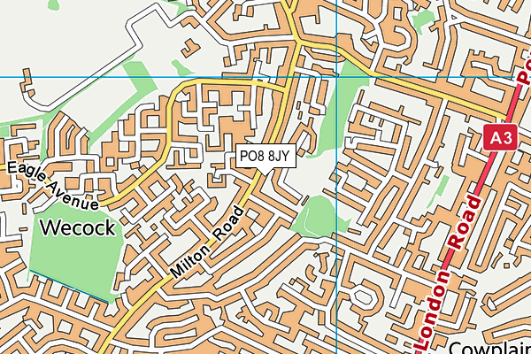 PO8 8JY map - OS VectorMap District (Ordnance Survey) PO8 8JY map - OS VectorMap District (Ordnance Survey)