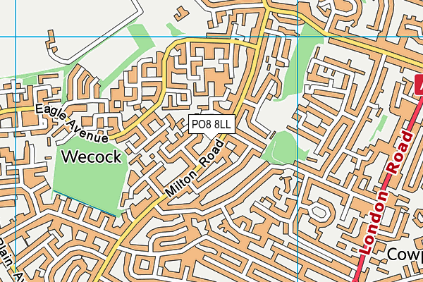 PO8 8LL map - OS VectorMap District (Ordnance Survey) PO8 8LL map - OS VectorMap District (Ordnance Survey)