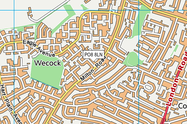PO8 8LN map - OS VectorMap District (Ordnance Survey) PO8 8LN map - OS VectorMap District (Ordnance Survey)
