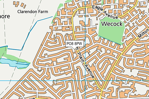 PO8 8PW map - OS VectorMap District (Ordnance Survey) PO8 8PW map - OS VectorMap District (Ordnance Survey)