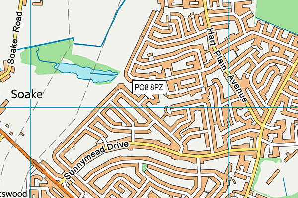 PO8 8PZ map - OS VectorMap District (Ordnance Survey) PO8 8PZ map - OS VectorMap District (Ordnance Survey)