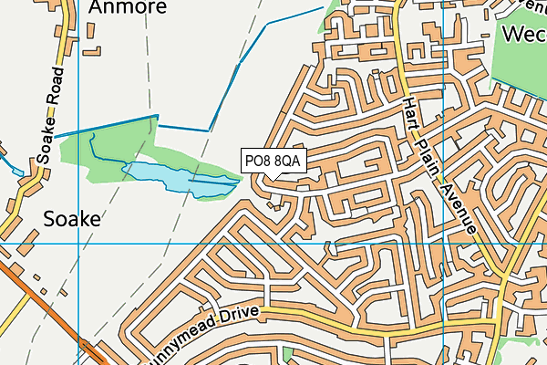 PO8 8QA map - OS VectorMap District (Ordnance Survey) PO8 8QA map - OS VectorMap District (Ordnance Survey)