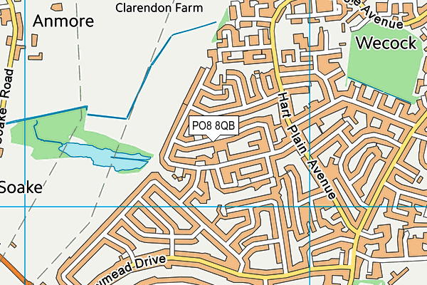 PO8 8QB map - OS VectorMap District (Ordnance Survey) PO8 8QB map - OS VectorMap District (Ordnance Survey)