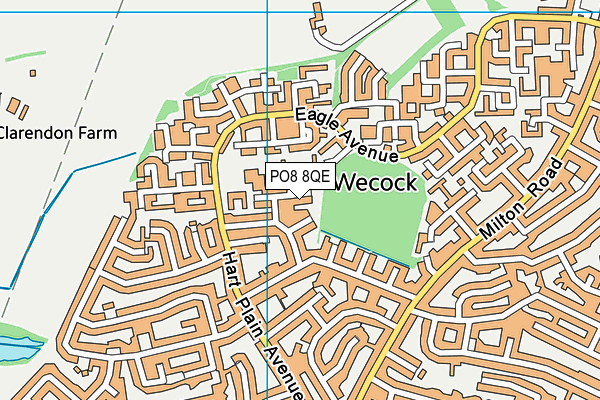 PO8 8QE map - OS VectorMap District (Ordnance Survey) PO8 8QE map - OS VectorMap District (Ordnance Survey)