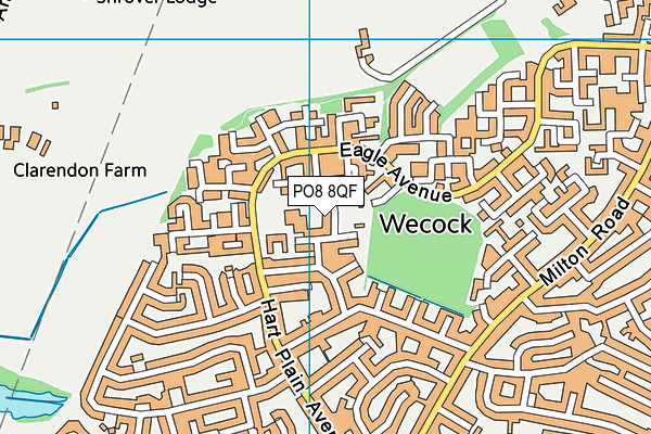 PO8 8QF map - OS VectorMap District (Ordnance Survey) PO8 8QF map - OS VectorMap District (Ordnance Survey)