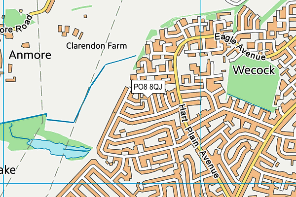 PO8 8QJ map - OS VectorMap District (Ordnance Survey) PO8 8QJ map - OS VectorMap District (Ordnance Survey)
