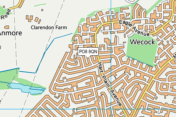 PO8 8QN map - OS VectorMap District (Ordnance Survey) PO8 8QN map - OS VectorMap District (Ordnance Survey)