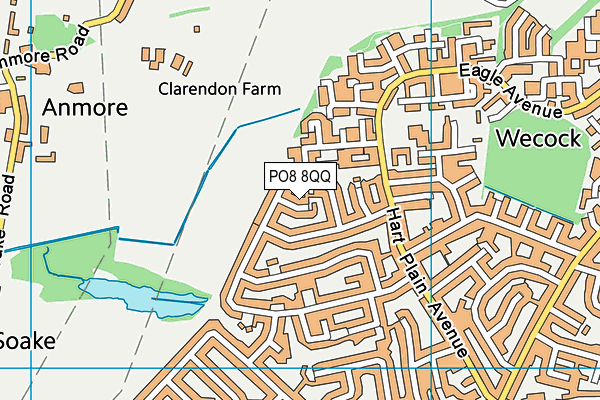 PO8 8QQ map - OS VectorMap District (Ordnance Survey) PO8 8QQ map - OS VectorMap District (Ordnance Survey)