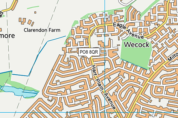 PO8 8QR map - OS VectorMap District (Ordnance Survey) PO8 8QR map - OS VectorMap District (Ordnance Survey)