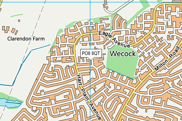 PO8 8QT map - OS VectorMap District (Ordnance Survey) PO8 8QT map - OS VectorMap District (Ordnance Survey)
