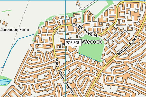 PO8 8QU map - OS VectorMap District (Ordnance Survey) PO8 8QU map - OS VectorMap District (Ordnance Survey)