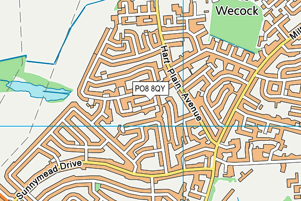 PO8 8QY map - OS VectorMap District (Ordnance Survey) PO8 8QY map - OS VectorMap District (Ordnance Survey)
