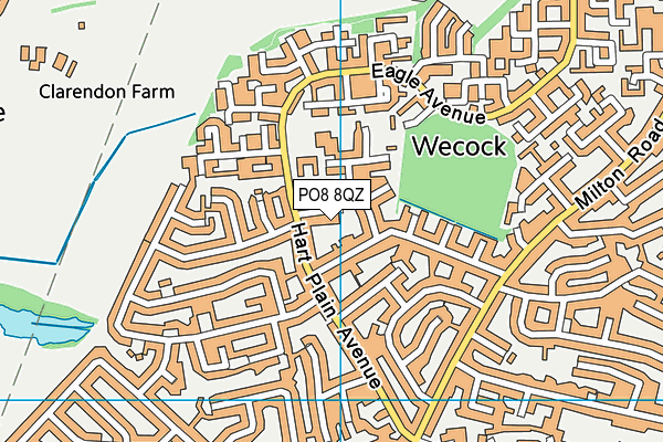 PO8 8QZ map - OS VectorMap District (Ordnance Survey)