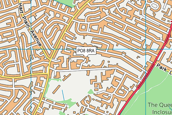 PO8 8RA map - OS VectorMap District (Ordnance Survey) PO8 8RA map - OS VectorMap District (Ordnance Survey)