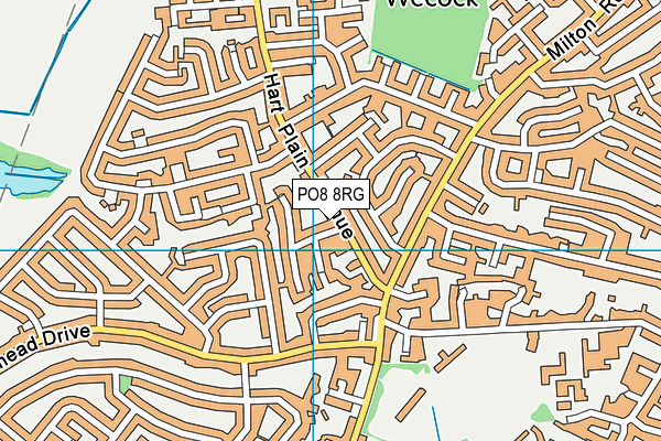 PO8 8RG map - OS VectorMap District (Ordnance Survey) PO8 8RG map - OS VectorMap District (Ordnance Survey)