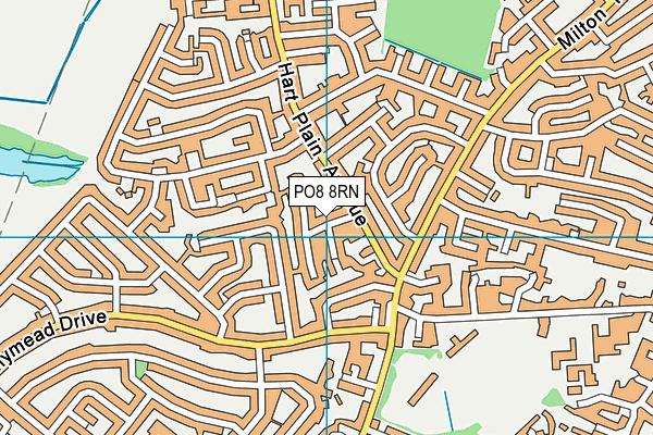 PO8 8RN map - OS VectorMap District (Ordnance Survey) PO8 8RN map - OS VectorMap District (Ordnance Survey)