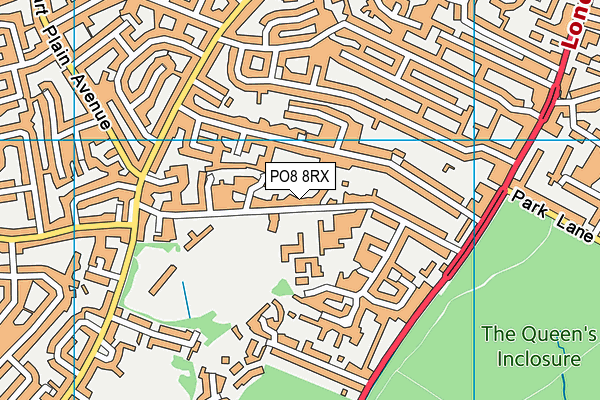PO8 8RX map - OS VectorMap District (Ordnance Survey) PO8 8RX map - OS VectorMap District (Ordnance Survey)