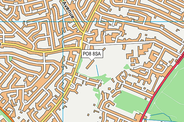 PO8 8SA map - OS VectorMap District (Ordnance Survey) PO8 8SA map - OS VectorMap District (Ordnance Survey)