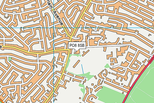 PO8 8SB map - OS VectorMap District (Ordnance Survey) PO8 8SB map - OS VectorMap District (Ordnance Survey)