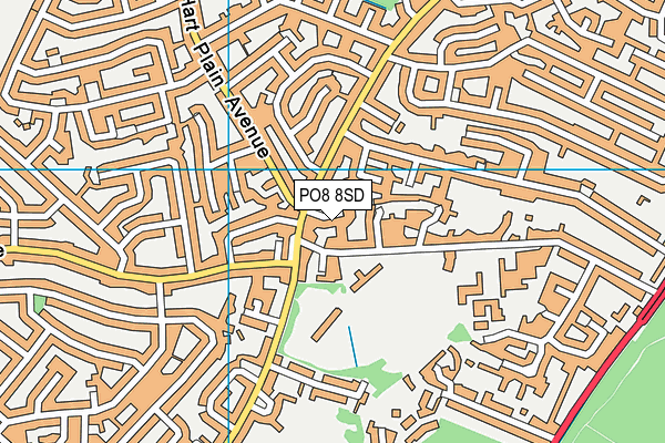 PO8 8SD map - OS VectorMap District (Ordnance Survey) PO8 8SD map - OS VectorMap District (Ordnance Survey)