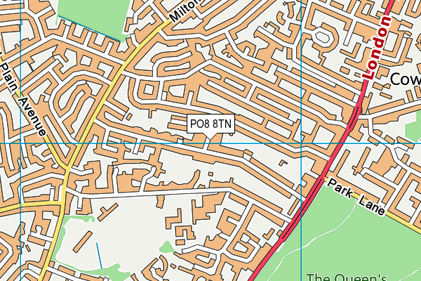 PO8 8TN map - OS VectorMap District (Ordnance Survey) PO8 8TN map - OS VectorMap District (Ordnance Survey)