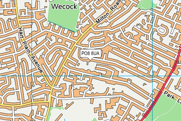PO8 8UA map - OS VectorMap District (Ordnance Survey) PO8 8UA map - OS VectorMap District (Ordnance Survey)