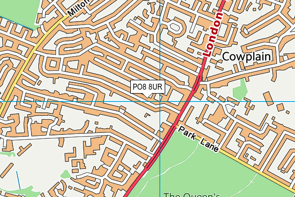 PO8 8UR map - OS VectorMap District (Ordnance Survey) PO8 8UR map - OS VectorMap District (Ordnance Survey)