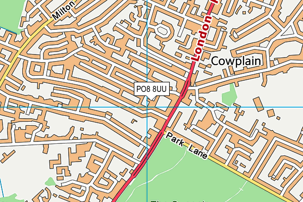 PO8 8UU map - OS VectorMap District (Ordnance Survey) PO8 8UU map - OS VectorMap District (Ordnance Survey)