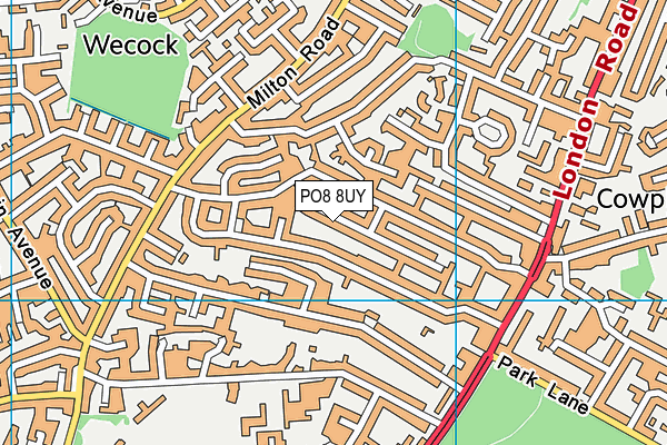 PO8 8UY map - OS VectorMap District (Ordnance Survey) PO8 8UY map - OS VectorMap District (Ordnance Survey)