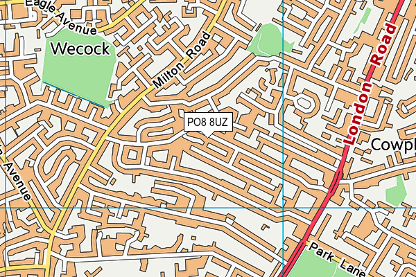 PO8 8UZ map - OS VectorMap District (Ordnance Survey) PO8 8UZ map - OS VectorMap District (Ordnance Survey)