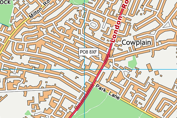 PO8 8XF map - OS VectorMap District (Ordnance Survey)
