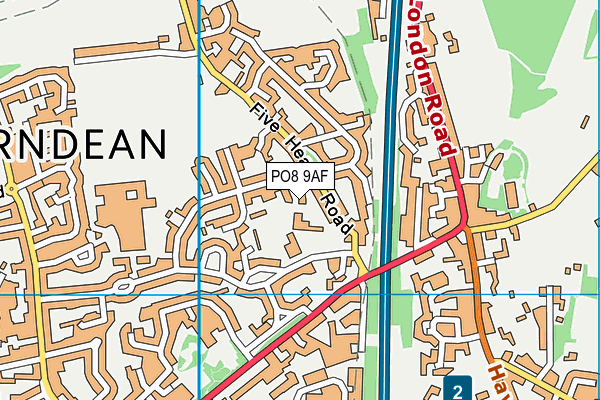 PO8 9AF map - OS VectorMap District (Ordnance Survey) PO8 9AF map - OS VectorMap District (Ordnance Survey)