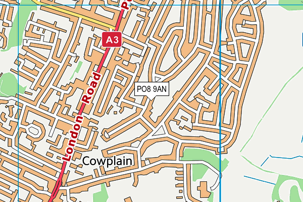 PO8 9AN map - OS VectorMap District (Ordnance Survey) PO8 9AN map - OS VectorMap District (Ordnance Survey)
