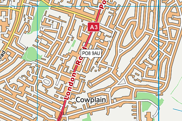 PO8 9AU map - OS VectorMap District (Ordnance Survey) PO8 9AU map - OS VectorMap District (Ordnance Survey)