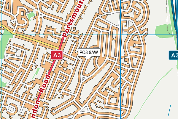 PO8 9AW map - OS VectorMap District (Ordnance Survey) PO8 9AW map - OS VectorMap District (Ordnance Survey)