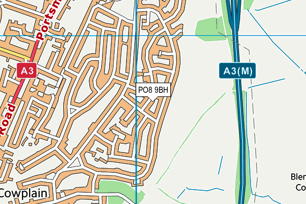 PO8 9BH map - OS VectorMap District (Ordnance Survey) PO8 9BH map - OS VectorMap District (Ordnance Survey)