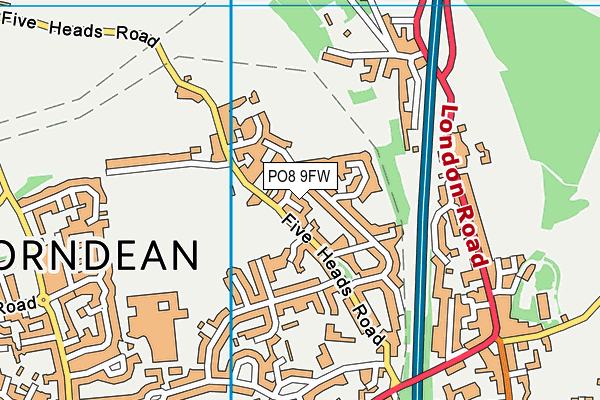 PO8 9FW map - OS VectorMap District (Ordnance Survey) PO8 9FW map - OS VectorMap District (Ordnance Survey)
