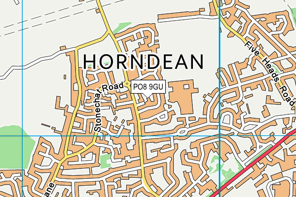 PO8 9GU map - OS VectorMap District (Ordnance Survey) PO8 9GU map - OS VectorMap District (Ordnance Survey)