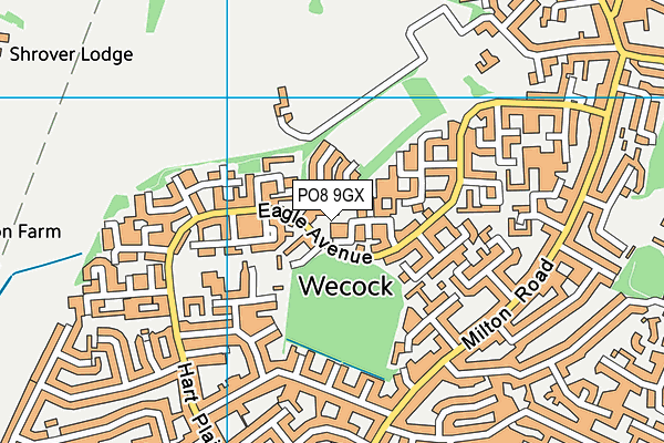 PO8 9GX map - OS VectorMap District (Ordnance Survey) PO8 9GX map - OS VectorMap District (Ordnance Survey)