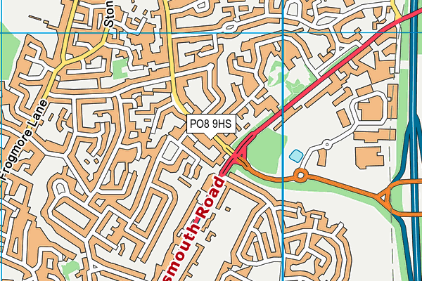 PO8 9HS map - OS VectorMap District (Ordnance Survey)