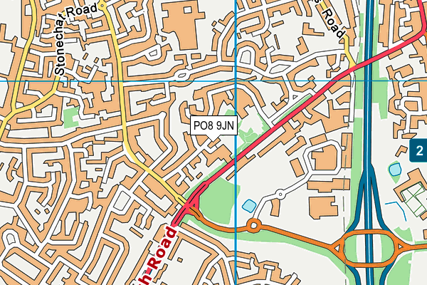 PO8 9JN map - OS VectorMap District (Ordnance Survey) PO8 9JN map - OS VectorMap District (Ordnance Survey)