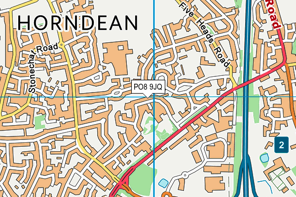 PO8 9JQ map - OS VectorMap District (Ordnance Survey) PO8 9JQ map - OS VectorMap District (Ordnance Survey)