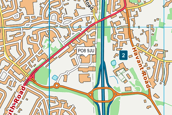 PO8 9JU map - OS VectorMap District (Ordnance Survey)