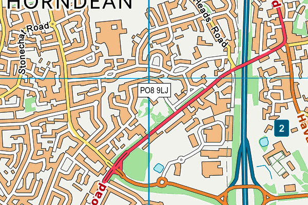 PO8 9LJ map - OS VectorMap District (Ordnance Survey) PO8 9LJ map - OS VectorMap District (Ordnance Survey)
