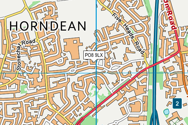 PO8 9LX map - OS VectorMap District (Ordnance Survey) PO8 9LX map - OS VectorMap District (Ordnance Survey)