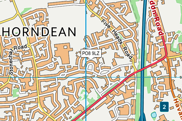 PO8 9LZ map - OS VectorMap District (Ordnance Survey) PO8 9LZ map - OS VectorMap District (Ordnance Survey)