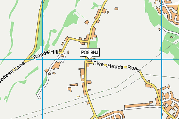 PO8 9NJ map - OS VectorMap District (Ordnance Survey) PO8 9NJ map - OS VectorMap District (Ordnance Survey)