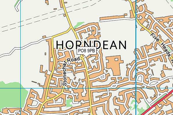 PO8 9PB map - OS VectorMap District (Ordnance Survey)